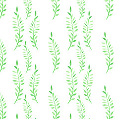 Watercolor leaves pattern. Soft and nice print for textiles, phone or notebook cover, wedding invitation and other print materials.Green print.