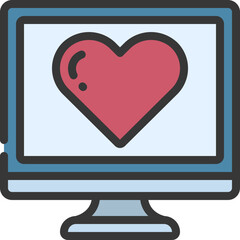 Computer Heart Icon