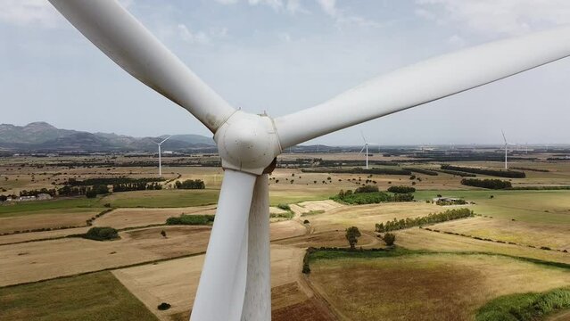 wind turbine with grey sky, guspini,south Sardinia
