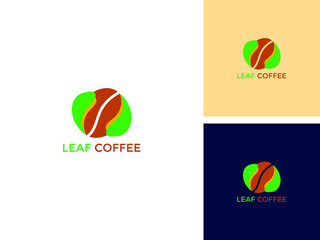 ILLUSTRATION COFFEE ISOLATED WITH LEAF LOGO DESIGN VECTOR GOOD FOR COFFEE SHOP, BRAND COFFEE