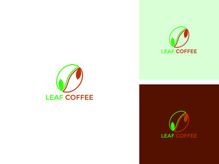 ILLUSTRATION COFFEE ISOLATED WITH LEAF LOGO DESIGN VECTOR GOOD FOR COFFEE SHOP, BRAND COFFEE