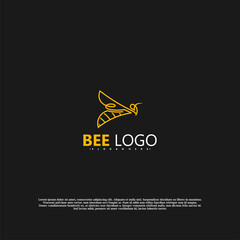 Bee logo icon vector illustration design. Bee animal logo modern concept