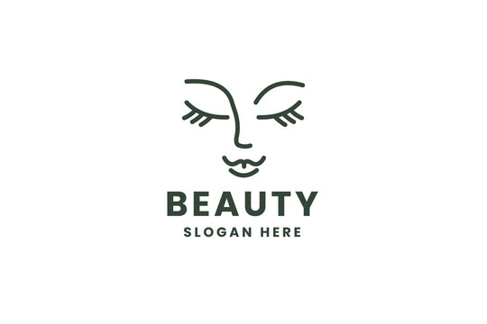 Beauty face woman logo template for beauty and cosmetic vector illustration.
