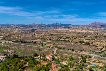 Obraz premium Busot Spain viewpoint view from Mirador of Monte Calvario in historic village tourist attraction near El Campello and Alicante