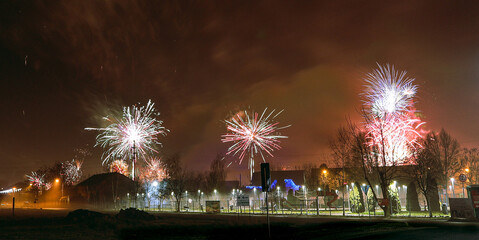 fireworks over the city