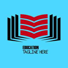 Education logo designs vector, Simple Book logo template, Logo symbol icon

