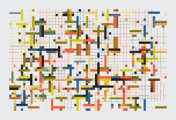 Bauhaus Aesthetics Graphics Art Made Vector Geometric Shapes And Abstract Forms