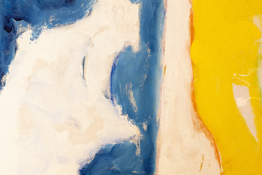 Paint on Canvas: Abstract Pattern in Blue, White and Yellow Hues - Background