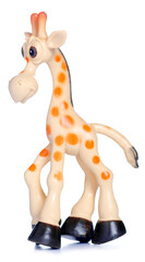 toy figure giraffe on white background isolation