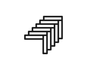 Single line icon of parquet on isolated white background. High quality editable stroke for mobile apps, web design, websites, online shops etc.