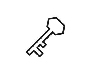 Single line icon of key High quality vector illustration for design, web sites, internet shops, online books etc. Editable stroke in trendy flat style isolated on white background