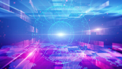 Virtual world of technology of the future with digital business beyond imagination, Metaverse concept.