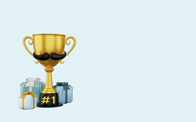 3d illustration of happy fathers day on blue background