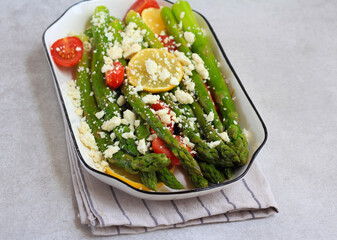 Lemon asparagus with feta