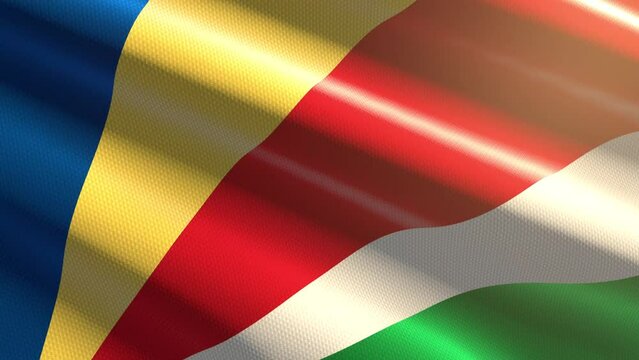 Seychelles shiny flag - loop animation