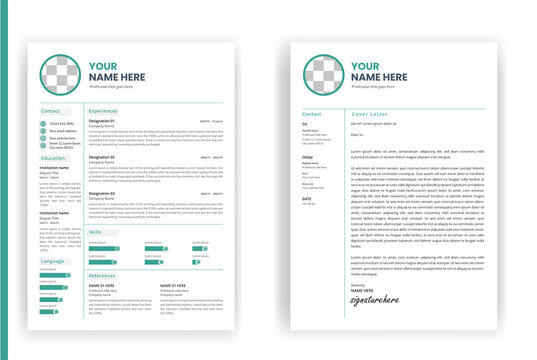 Professional CV or resume template design and cover letter 