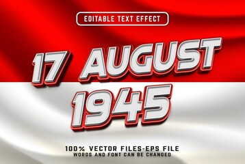 indonesia independence day 3d text effect premium vectors