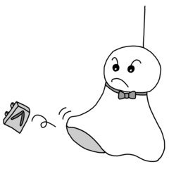 下駄で天気を占うてるてる坊主