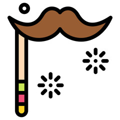 Mustache on stick  icon, Festa junina related vector