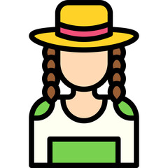 Brazilian Woman icon, Festa junina related vector
