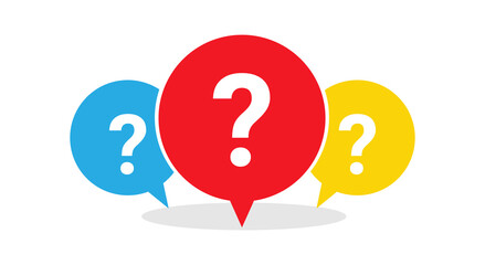 Question mark set of vector isolated icons. Help sign speech bubble. Chat question icon. Question concept