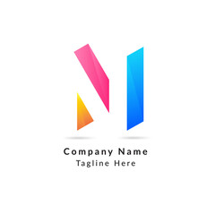 Modern N Letter Abstract Branding Identity logo design vector Template	