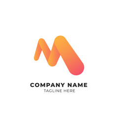 Modern M Letter Branding Identity logo design vector Template	
