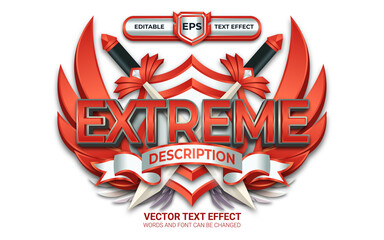 Extreme Badge with Editable Text Effect - obrazy, fototapety, plakaty