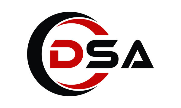 DSA swoosh three letter logo design vector template | monogram logo | abstract logo | wordmark logo | letter mark logo | business logo | brand logo | flat logo | minimalist logo | text | word | symbol