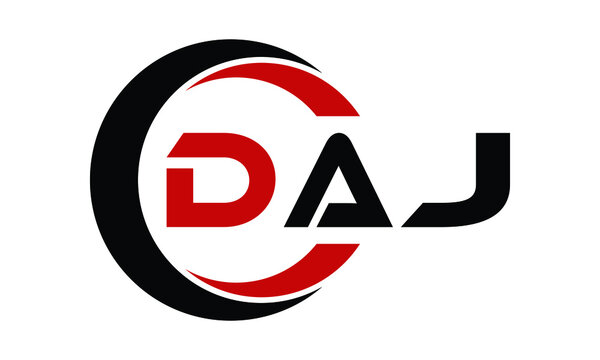 DAJ swoosh three letter logo design vector template | monogram logo | abstract logo | wordmark logo | letter mark logo | business logo | brand logo | flat logo | minimalist logo | text | word | symbol