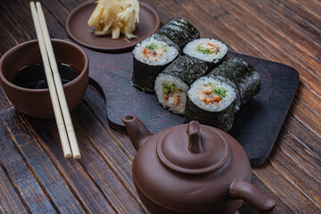 Japanese sushi - fast food. Asian traditional snack