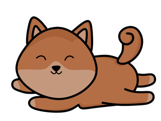 Kawaii dog cartoon character vector