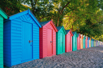 Naklejka premium Llanbedrog beach huts, Wales