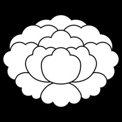 家紋です。落ち牡丹といいます。