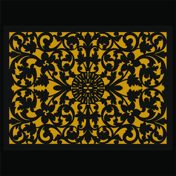geometric CNC jaali pattern for laser cutting, wood carving, paper cut, and printing for mandir 