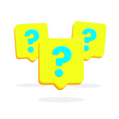 Obraz premium question mark bubble box 3d vector icon