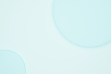 3d background blue green pastel color with two circle on matte plain like paper