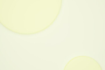 3d background yellow pastel color with two circle on matte plain like paper