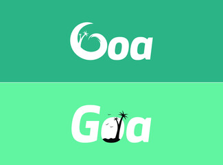 Goa. Goa city conceptual logo. Vector logotype - obrazy, fototapety, plakaty