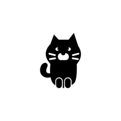 Fototapeta na wymiar Black Cat Logo design template vector style Negative space. Pet house shop veterinary clinic Logotype icon concept