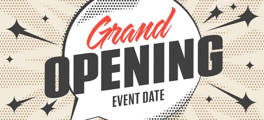 Grand opening banner, flyer or poster template