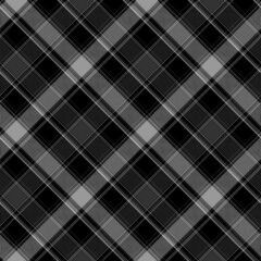 Black and white seamless plaid pattern background.