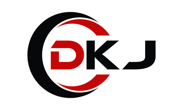 DKJ swoosh three letter logo design vector template | monogram logo | abstract logo | wordmark logo | letter mark logo | business logo | brand logo | flat logo | minimalist logo | text | word | symbol