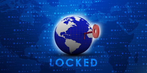 Key to the World.3D illustration
