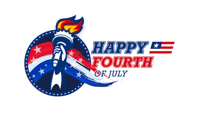 Modern creative usa independence day greeting template, banner, background with the statue of liberty grunge style. Vector illustration.  © Tajuddin