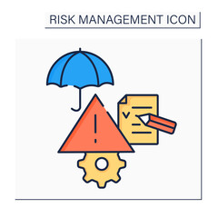 Risk assessment color icon. Hazard identification. Analysis of potential events that may negatively affect assets.Business concept. Isolated vector illustration