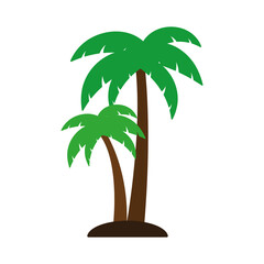 Flat Palm Tree Vector Cartoon Animated Icon Clipart Image