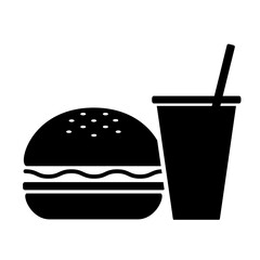 ハンバーガーとドリンクのセットアイコン