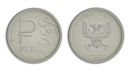 Russian ruble. Currency exchange concept. Economic crisis, decline of the world economy. Devaluation of the ruble. The fall of the Russian currency. Currency exchange at the Bank. Devaluation