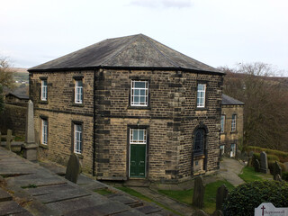 the historic 18th century octagonal methodist chapel in heptonstall west yorkshire